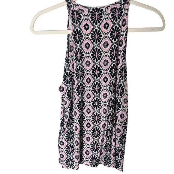 Topshop Retro 70s Style Floral Print Pink and Black Tank - Picture 4 of 8